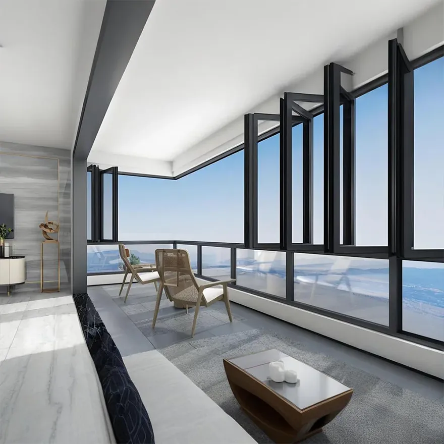 Faltfenster aus Aluminium